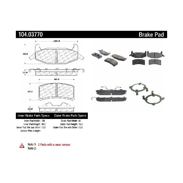 1990-1994 Chevrolet Lumina Disc Brake Pad Set - Rear (Centric)