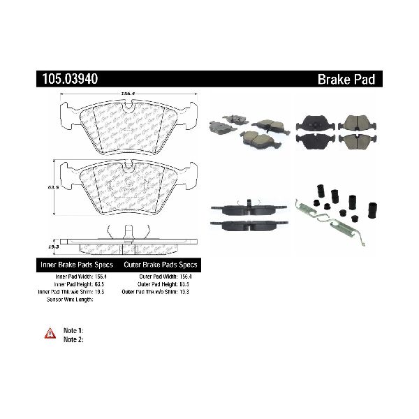 1998-2002 BMW Z3 Disc Brake Pad Set - Front (Centric)