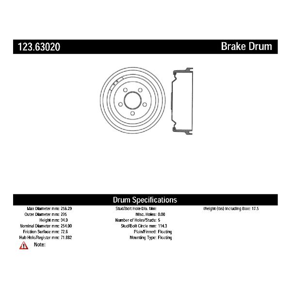 1973-1982 Dodge Dart Brake Drum - Rear (Centric)
