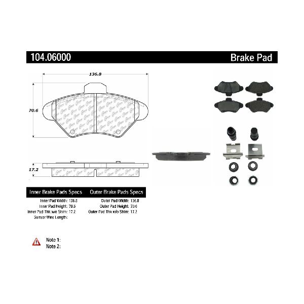 1993-1997 Mercury Cougar Disc Brake Pad Set - Front (Centric)