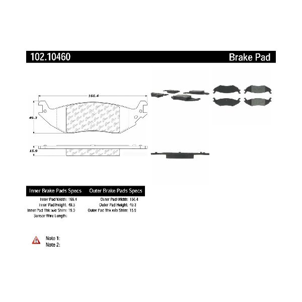 2004-2006 Ford E-150 Disc Brake Pad Set - Rear (Centric)