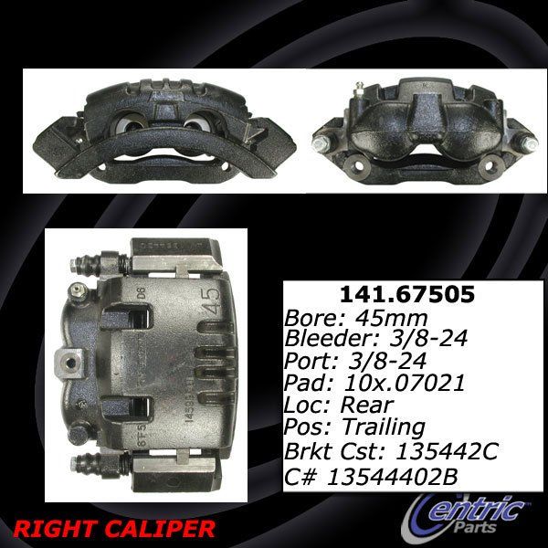 2001-2002 Dodge Ram 2500 Disc Brake Caliper - Rear Right (Centric)