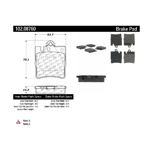 2006-2007 Mercedes-Benz C280 Disc Brake Pad Set - Rear (Centric)