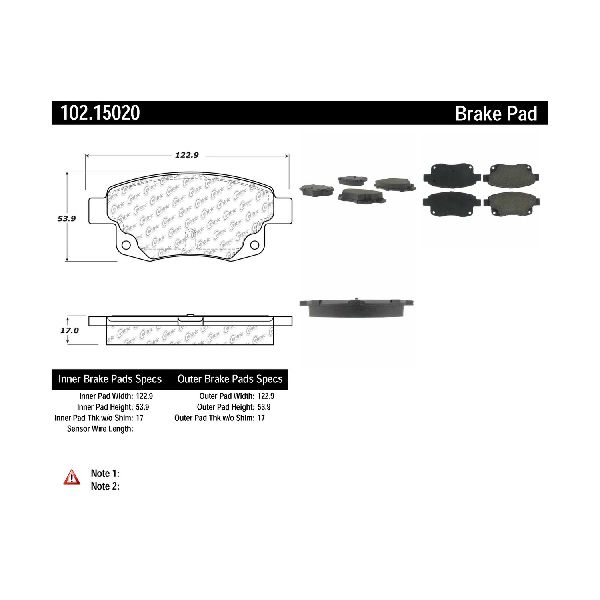 2007-2013 Ford Transit Disc Brake Pad Set - Rear (Centric)