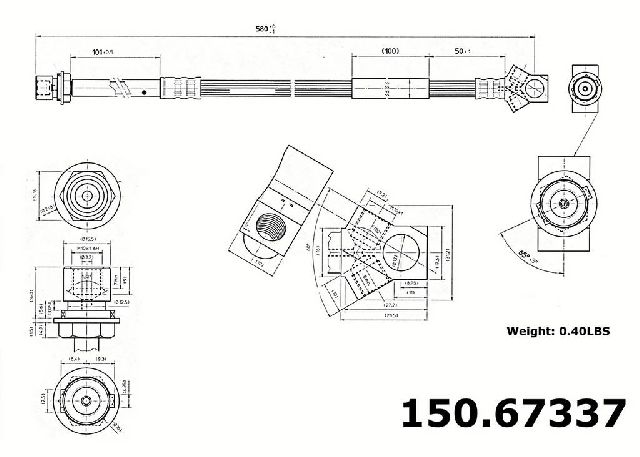 1998 Dodge B3500 Brake Hydraulic Hose - Rear (Centric)