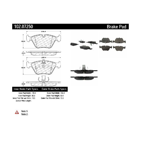 1996-2000 BMW 528i Disc Brake Pad Set - Front (Centric)
