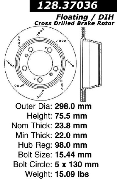 1999-2008 Porsche 911 Disc Brake Rotor - Rear (Centric)