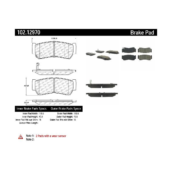 2007-2009 Hyundai Santa Fe Disc Brake Pad Set - Rear (Centric)