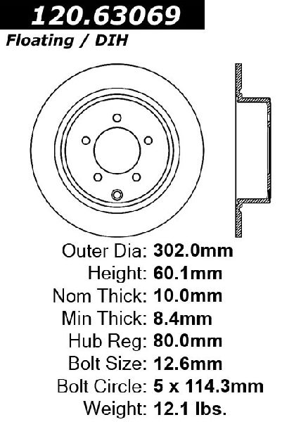 2008-2014 Dodge Avenger Disc Brake Rotor - Rear (Centric)