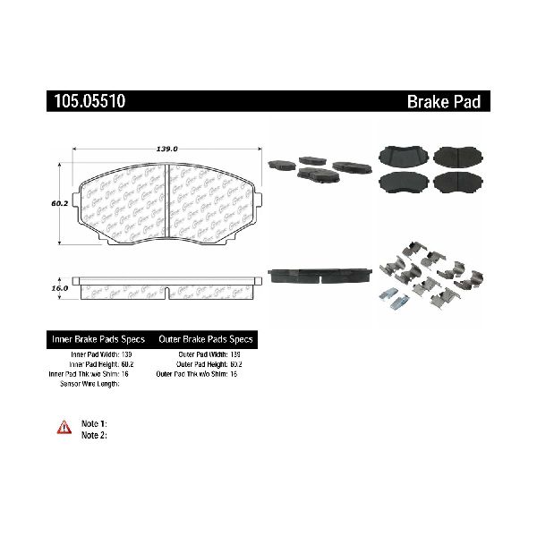 1992-2006 Mazda MPV Disc Brake Pad Set - Front (Centric)
