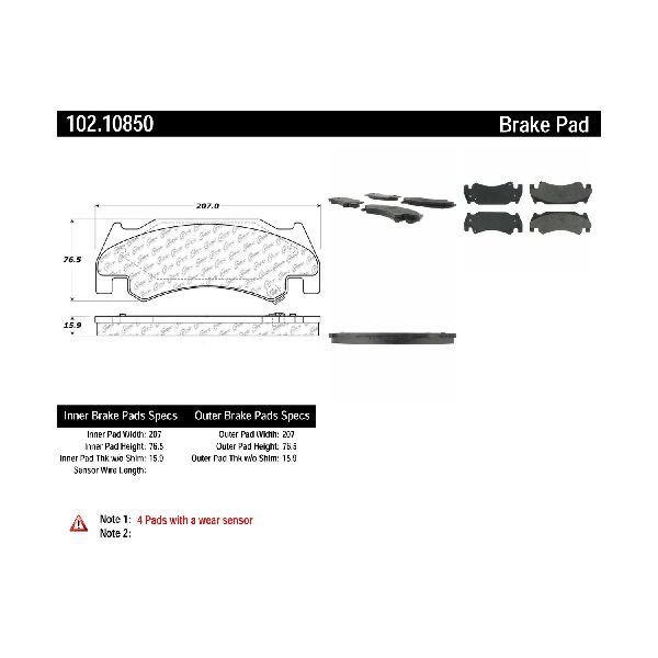 2005-2006 Dodge Ram 1500 Disc Brake Pad Set - Front (Centric)
