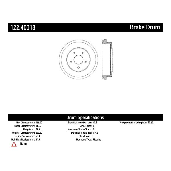 1999-2001 Honda Odyssey Brake Drum - Rear (Centric)