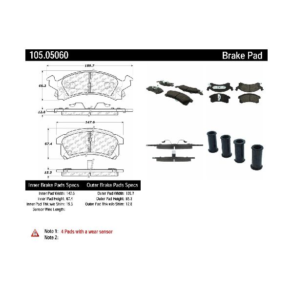 1992-2005 Chevrolet Cavalier Disc Brake Pad Set - Front (Centric)