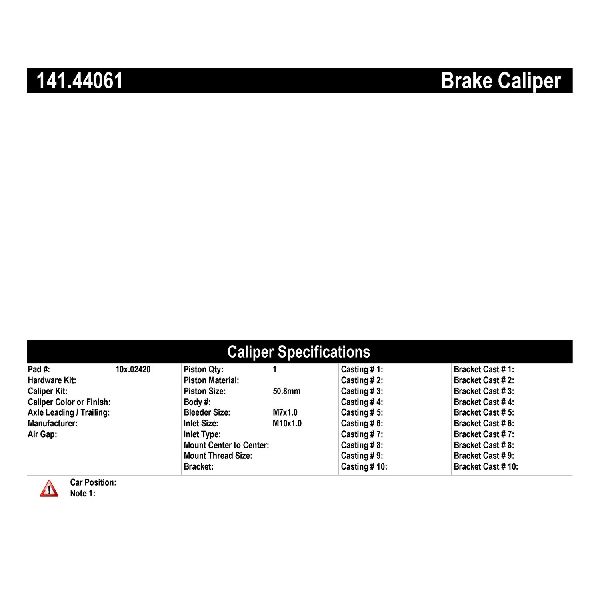1985-1986 Toyota MR2 Disc Brake Caliper - Front Right (Centric)