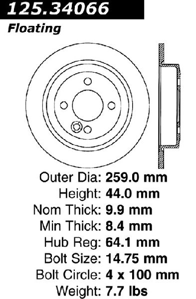 2002-2006 Mini Cooper Disc Brake Rotor - Rear (Centric)