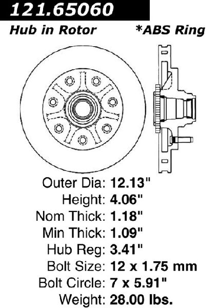 2000-2003 Ford F-150 Disc Brake Rotor and Hub Assembly - Front (Centric)