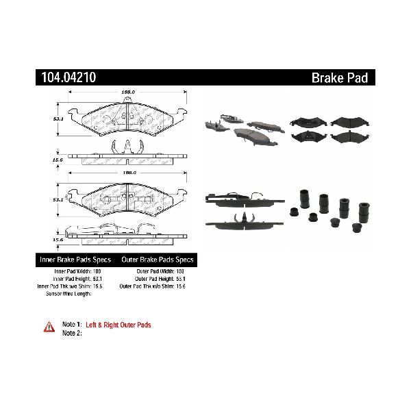 1986-1993 Mercury Sable Disc Brake Pad Set - Front (Centric)
