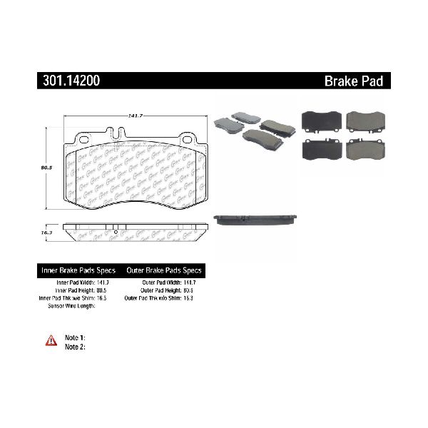 2010-2016 Mercedes-Benz E350 Disc Brake Pad Set - Front (Centric)