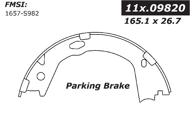 2009-2017 Hyundai Azera Parking Brake Shoe - Rear (Centric)