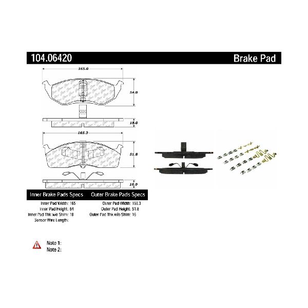 1995-2005 Dodge Neon Disc Brake Pad Set - Front (Centric)