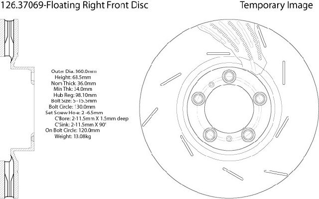 2010-2023 Porsche Panamera Disc Brake Rotor - Front Right (Centric)
