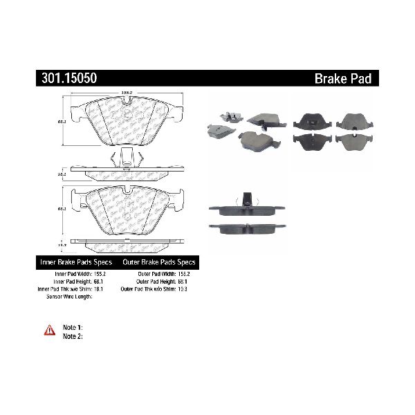 2014-2016 BMW 528i Disc Brake Pad Set - Front (Centric)