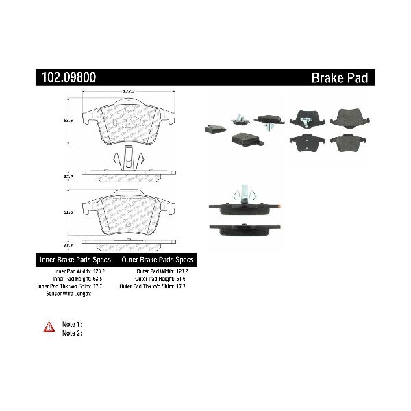 2003-2014 Volvo XC90 Disc Brake Pad Set - Rear (Centric)