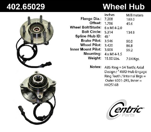 2010 Ford F-150 Wheel Bearing and Hub Assembly - Front (Centric)