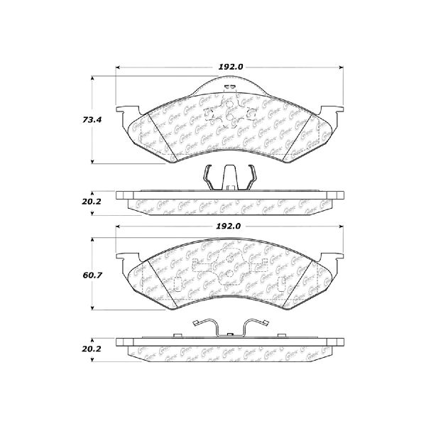 2000-2002 Dodge Durango Disc Brake Pad Set - Front (Centric)