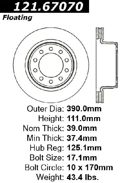 2011-2022 Ram 4500 Disc Brake Rotor - Front (Centric)