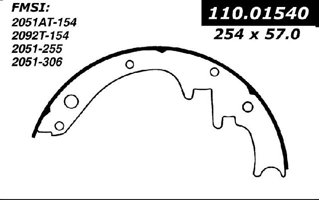 1963-1967 Mercury Villager Drum Brake Shoe - Front (Centric)