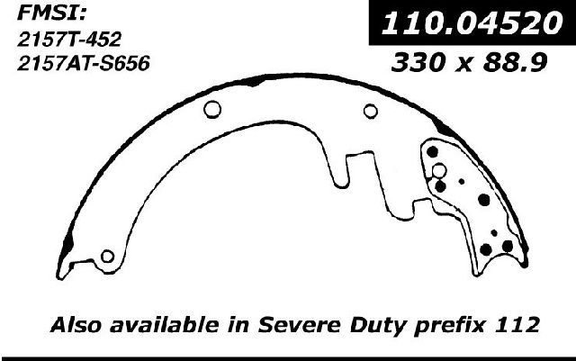 1996-2002 Chevrolet Express 3500 Drum Brake Shoe - Rear (Centric)