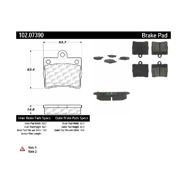 1994-1995 Mercedes-Benz C280 Disc Brake Pad Set - Rear (Centric)