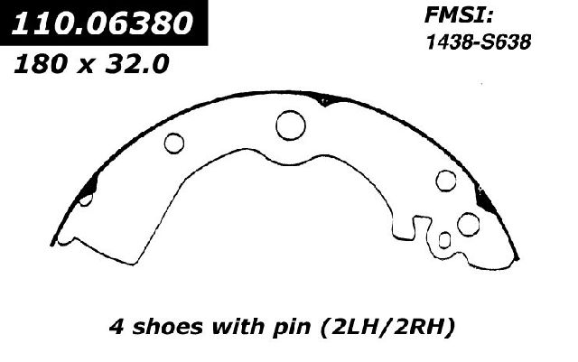 1991-1999 Nissan Sentra Drum Brake Shoe - Rear (Centric)