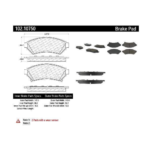 2005-2007 Saturn Relay Disc Brake Pad Set - Front (Centric)