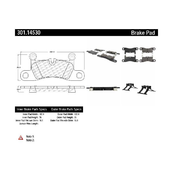 2011-2018 Porsche Cayenne Disc Brake Pad Set - Rear (Centric)