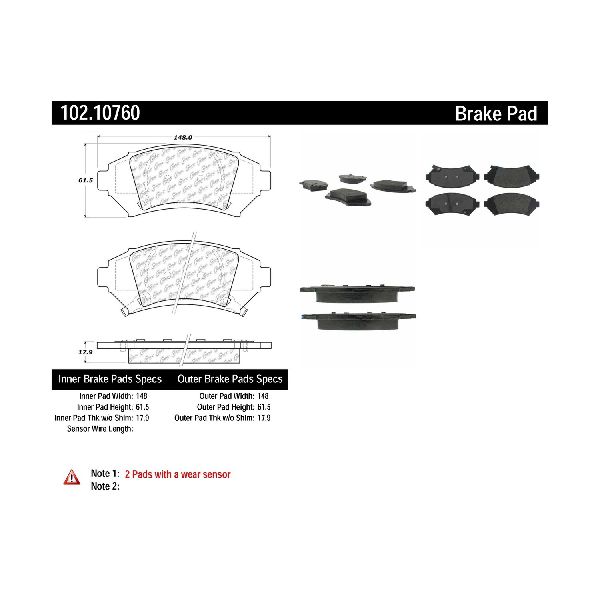 2005 Chevrolet Monte Carlo Disc Brake Pad Set - Front (Centric)