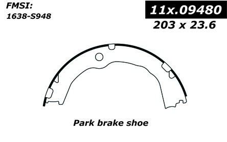 2008-2015 Cadillac CTS Parking Brake Shoe - Rear (Centric)