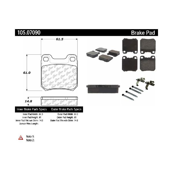 1999-2003 Saab 9-3 Disc Brake Pad Set - Rear (Centric)