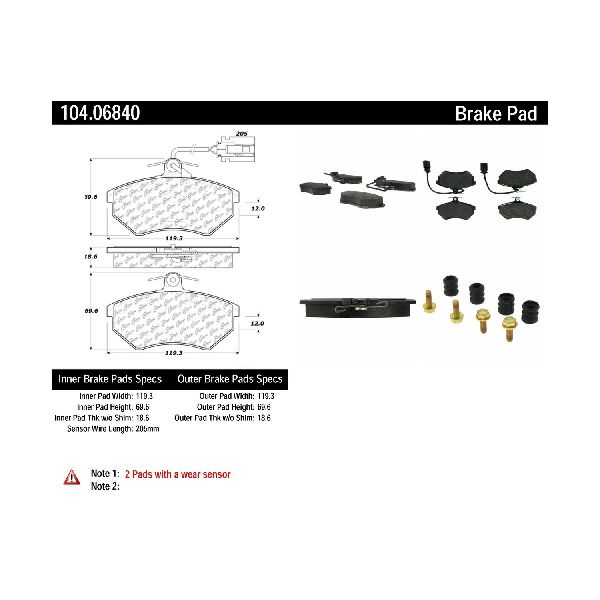 1994-1995 Volkswagen Jetta Disc Brake Pad Set - Front (Centric)