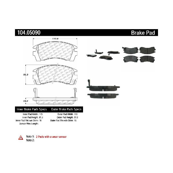 1991-1994 Nissan Sentra Disc Brake Pad Set - Front (Centric)