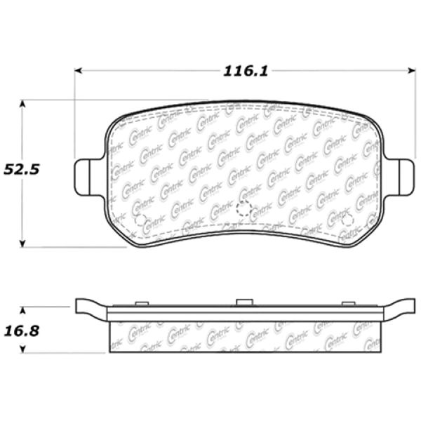 2008-2012 Chrysler Town &amp; Country Disc Brake Pad Set - Rear (Centric)