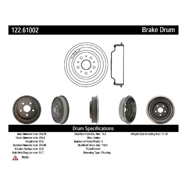 1967-1968 Mercury Cougar Brake Drum - Rear (Centric)