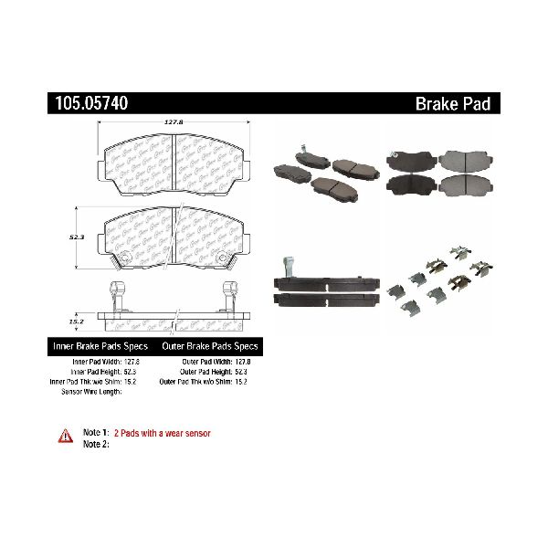 1987-1993 Mazda B2200 Disc Brake Pad Set - Front (Centric)