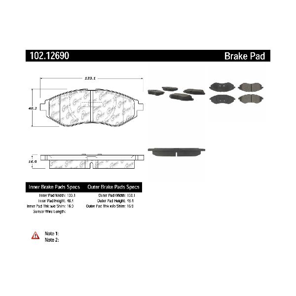 2007-2009 Pontiac G3 Disc Brake Pad Set - Front (Centric)