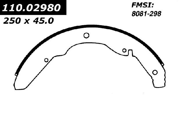 1963-1970 Volkswagen Transporter Drum Brake Shoe - Rear (Centric)