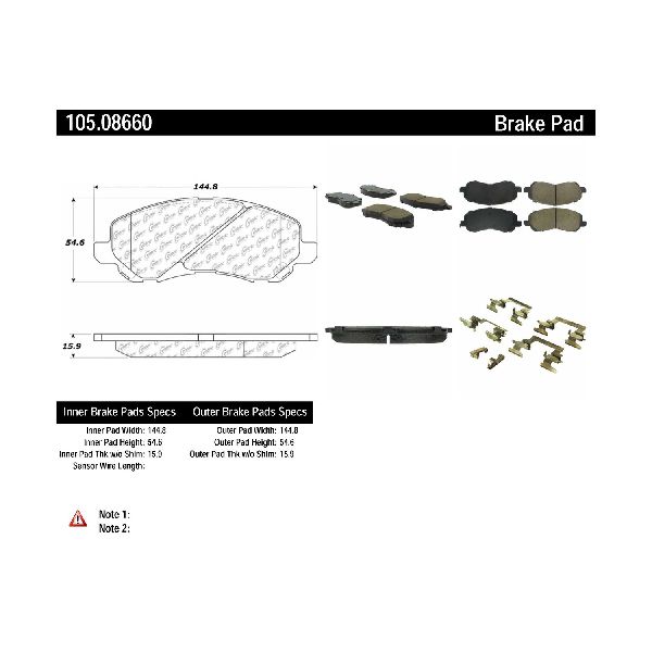 2008-2014 Dodge Avenger Disc Brake Pad Set - Front (Centric)