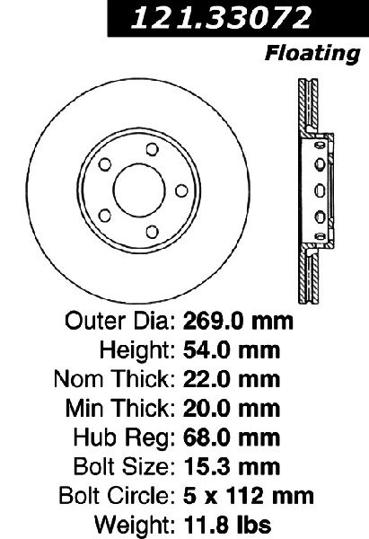 2002-2003 Audi S6 Disc Brake Rotor - Rear (Centric)