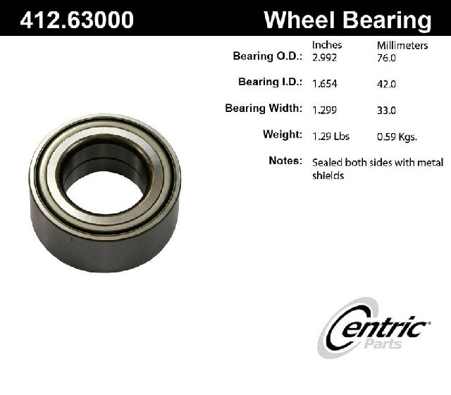 2000-2001 Dodge Neon Wheel Bearing - Front (Centric)