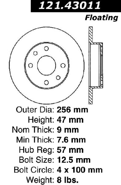 1990-1992 Isuzu Impulse Disc Brake Rotor - Rear (Centric)